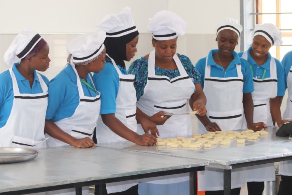 Hospitality students preparing pastries