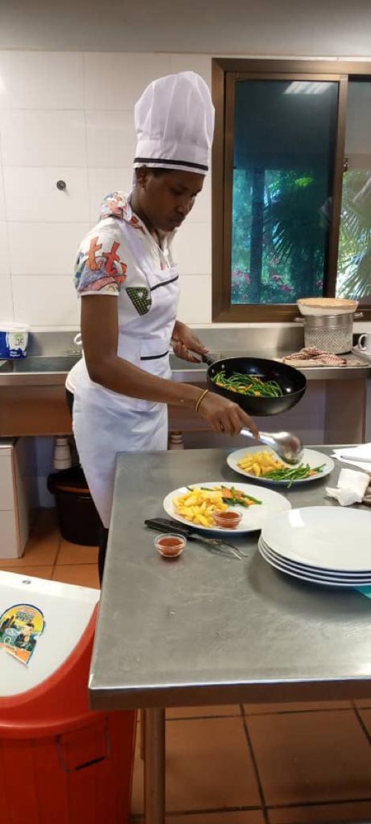 Cookery practical in the training kitchen