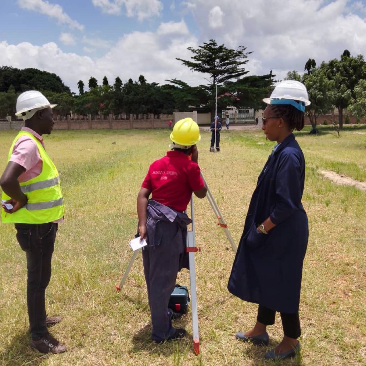 Civil engineering students during a surveying practical